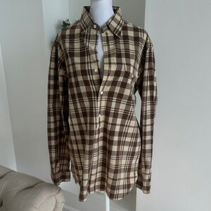 Polo Ralph Lauren Brown and Cream Plaid Women's Shirt